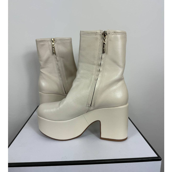 Larroude Women's Miso Platform Boots in Ivory Size 8.5 - Picture 6 of 10